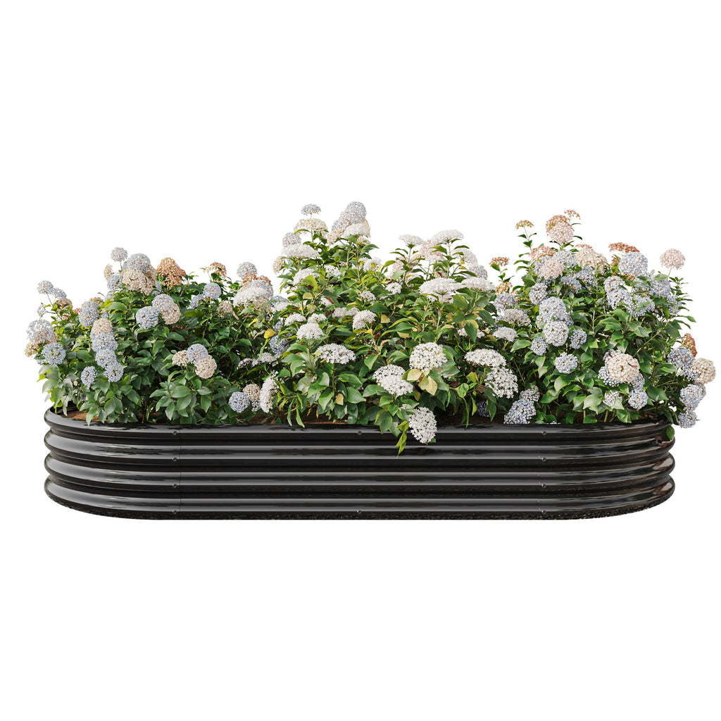 Oval Large Metal Raised Garden Bed with Generous Planting Space - Metal