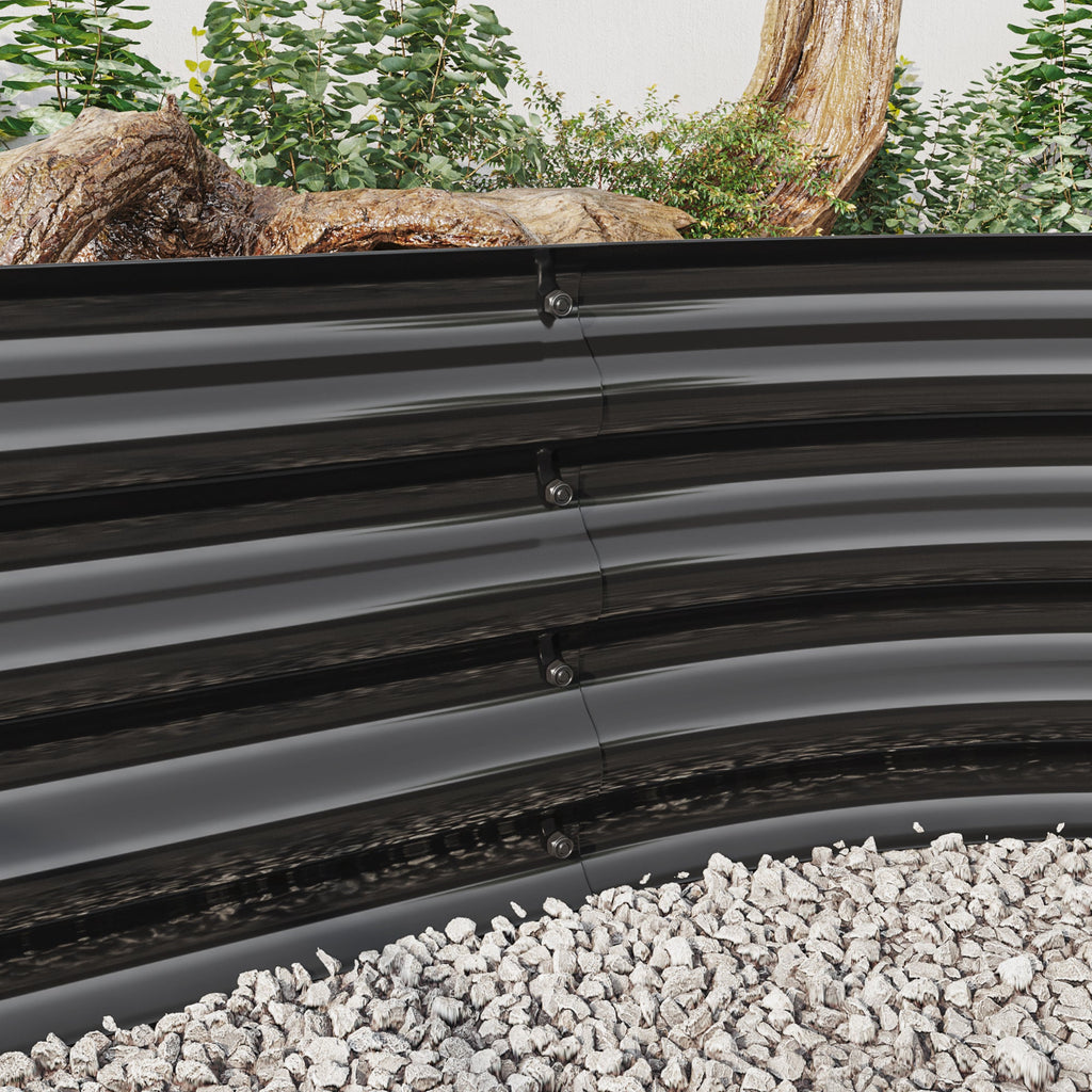 Oval Large Metal Raised Garden Bed with Generous Planting Space - Metal