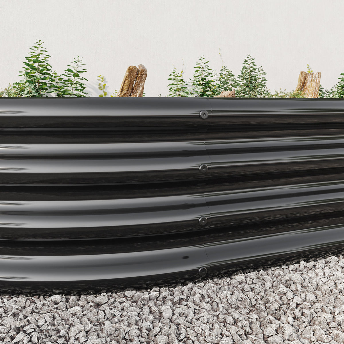 Oval Large Metal Raised Garden Bed with Generous Planting Space - Metal