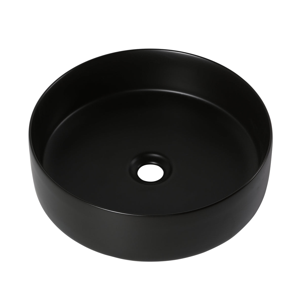 Ceramic Circular Vessel Bathroom Sink with Easy-to-Clean Glaze - White