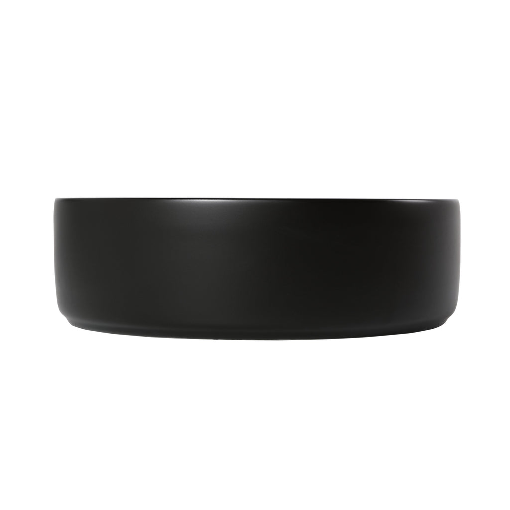Ceramic Circular Vessel Bathroom Sink with Easy-to-Clean Glaze - White