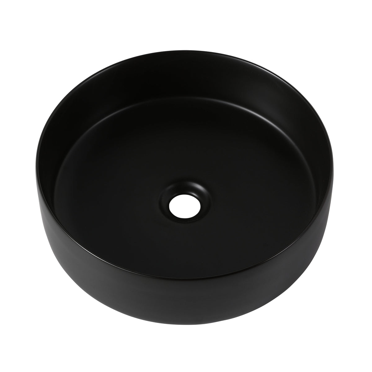 Ceramic Circular Vessel Bathroom Sink with Easy-to-Clean Glaze - White