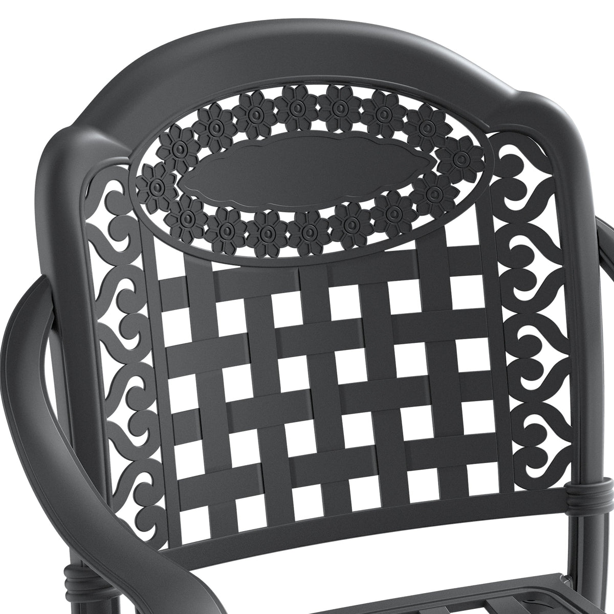 Cast Aluminum Patio Furniture Set with Cushions - Black, 5-Piece