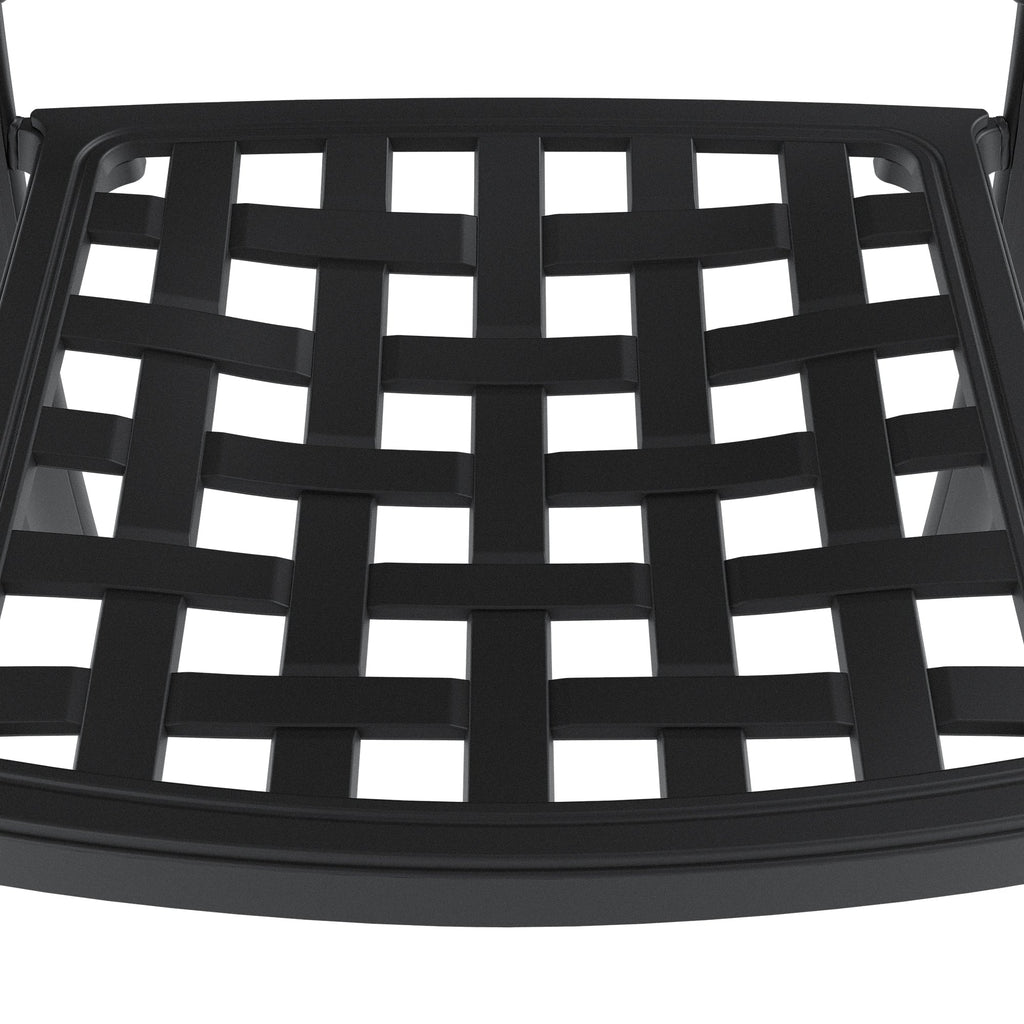 Cast Aluminum Patio Furniture Set with Cushions - Black, 5-Piece