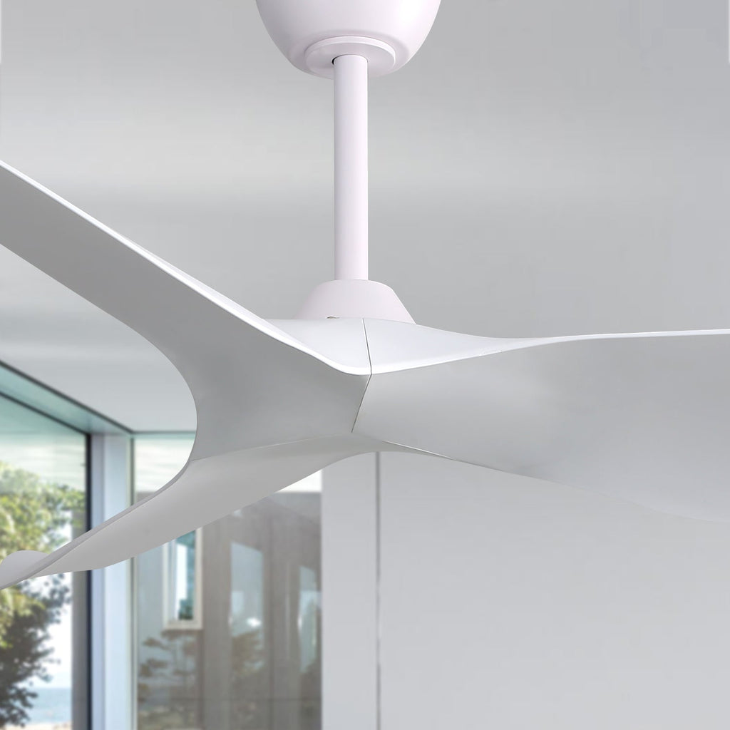 52 Inch Indoor Ceiling Fan with 6-Speed Remote and Reversible DC Motor - White