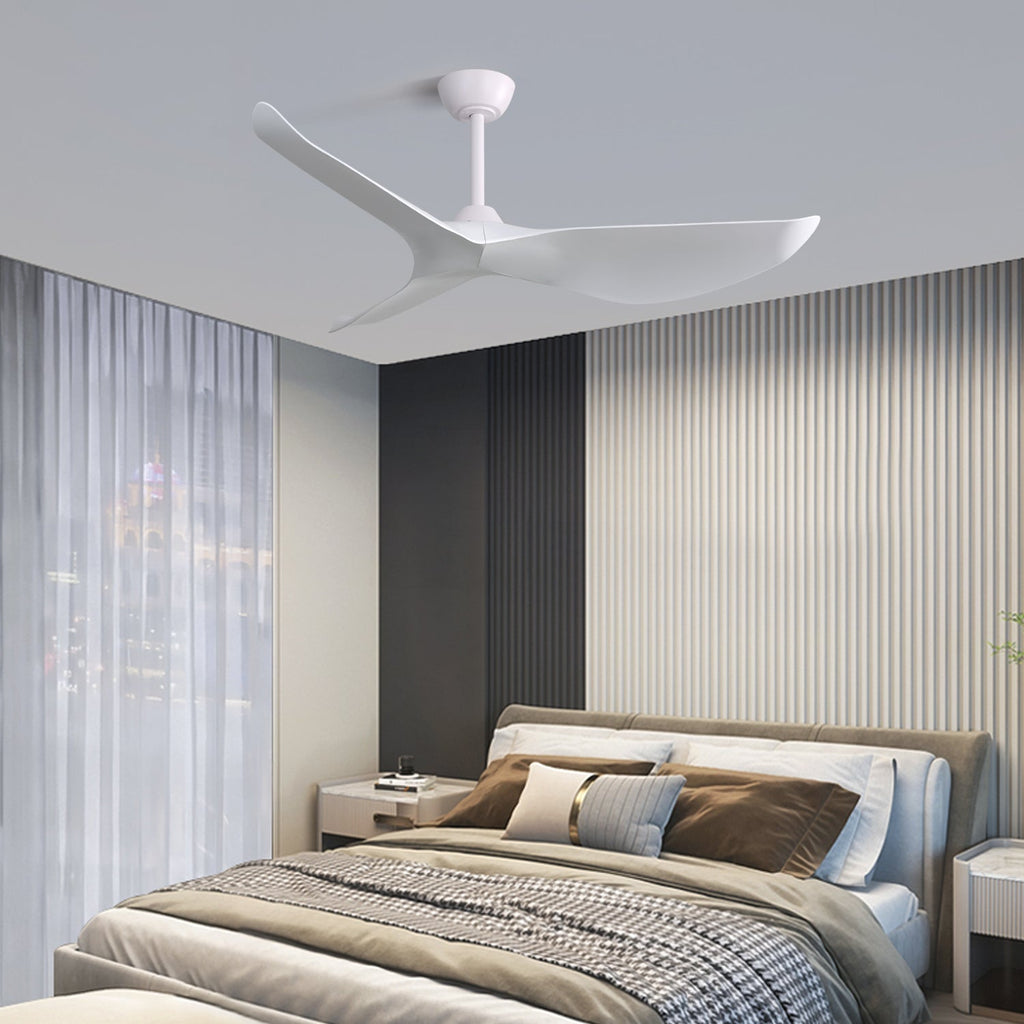 52 Inch Indoor Ceiling Fan with 6-Speed Remote and Reversible DC Motor - White