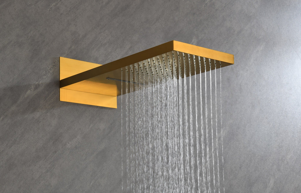 Wall Mounted Shower System with Rainfall and Handheld - Gold or White