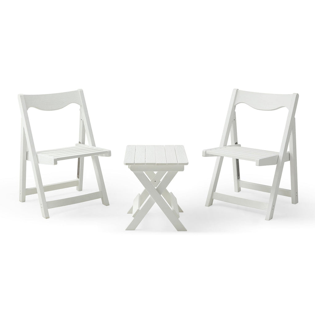 HIPS Foldable Small Table and Chair Set with 2 Chairs