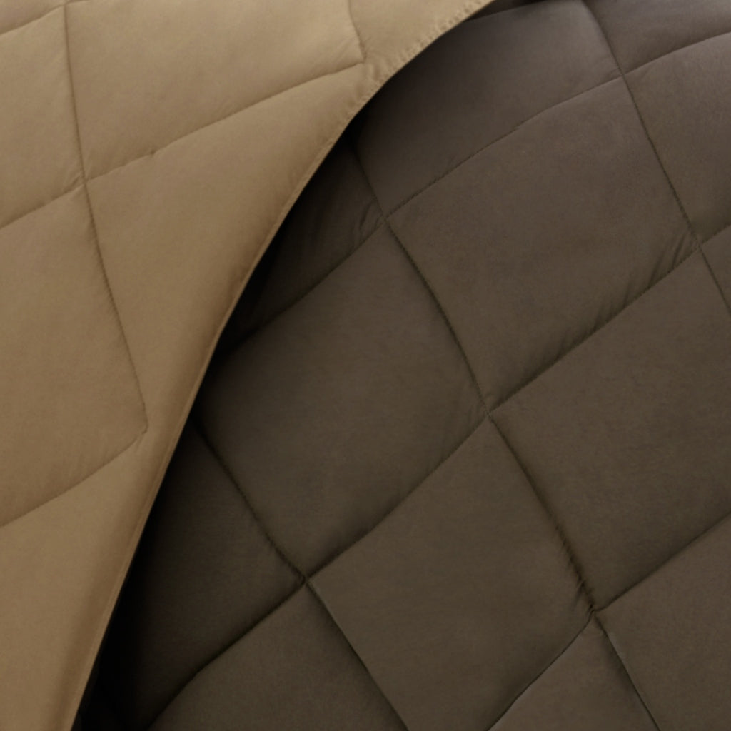 Full/Queen 3M Scotchgard Diamond Quilting Reversible Down Alternative Comforter Set - Multiple Colors