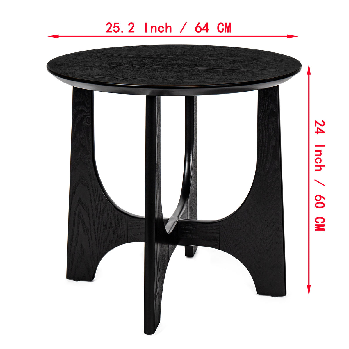 25" Round End Table with Adjustable Feet - Wood