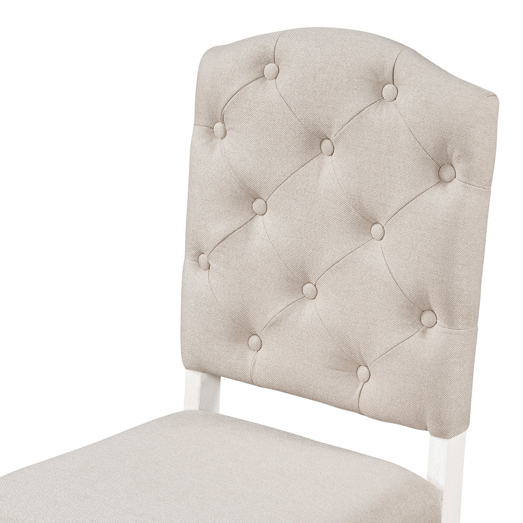 Retro Upholstered Dining Chair Set with Solid Wood Legs - Set of 4