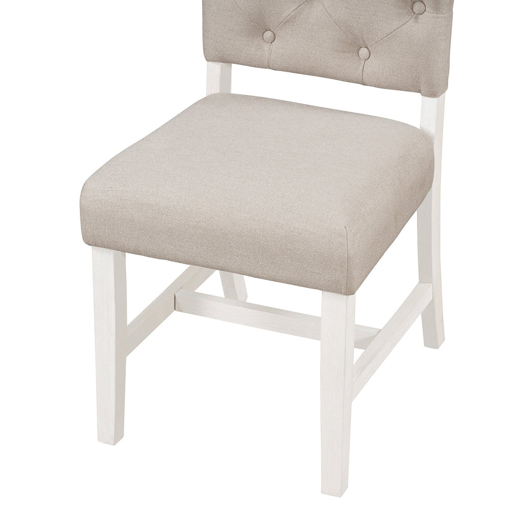 Retro Upholstered Dining Chair Set with Solid Wood Legs - Set of 4