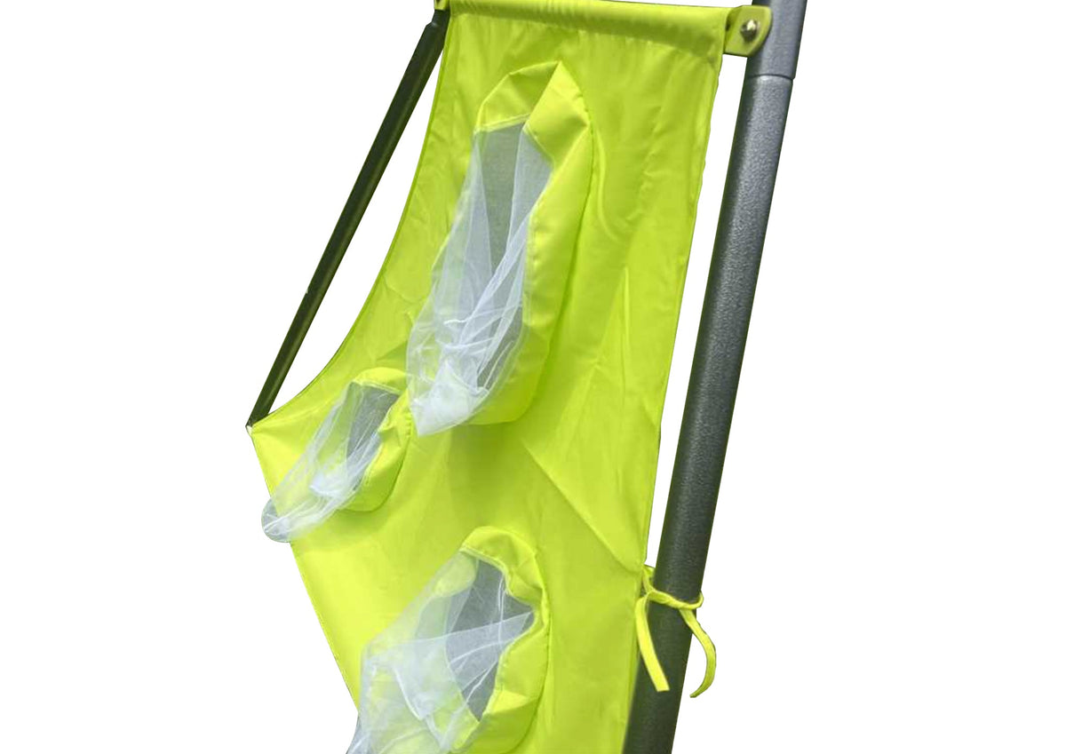 Saucer Swingset with Mini Slide – Steel Outdoor Playset - Green or Grey+Blue