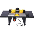 Electric Benchtop Router Table with Retractable Guard - Aluminum & Steel