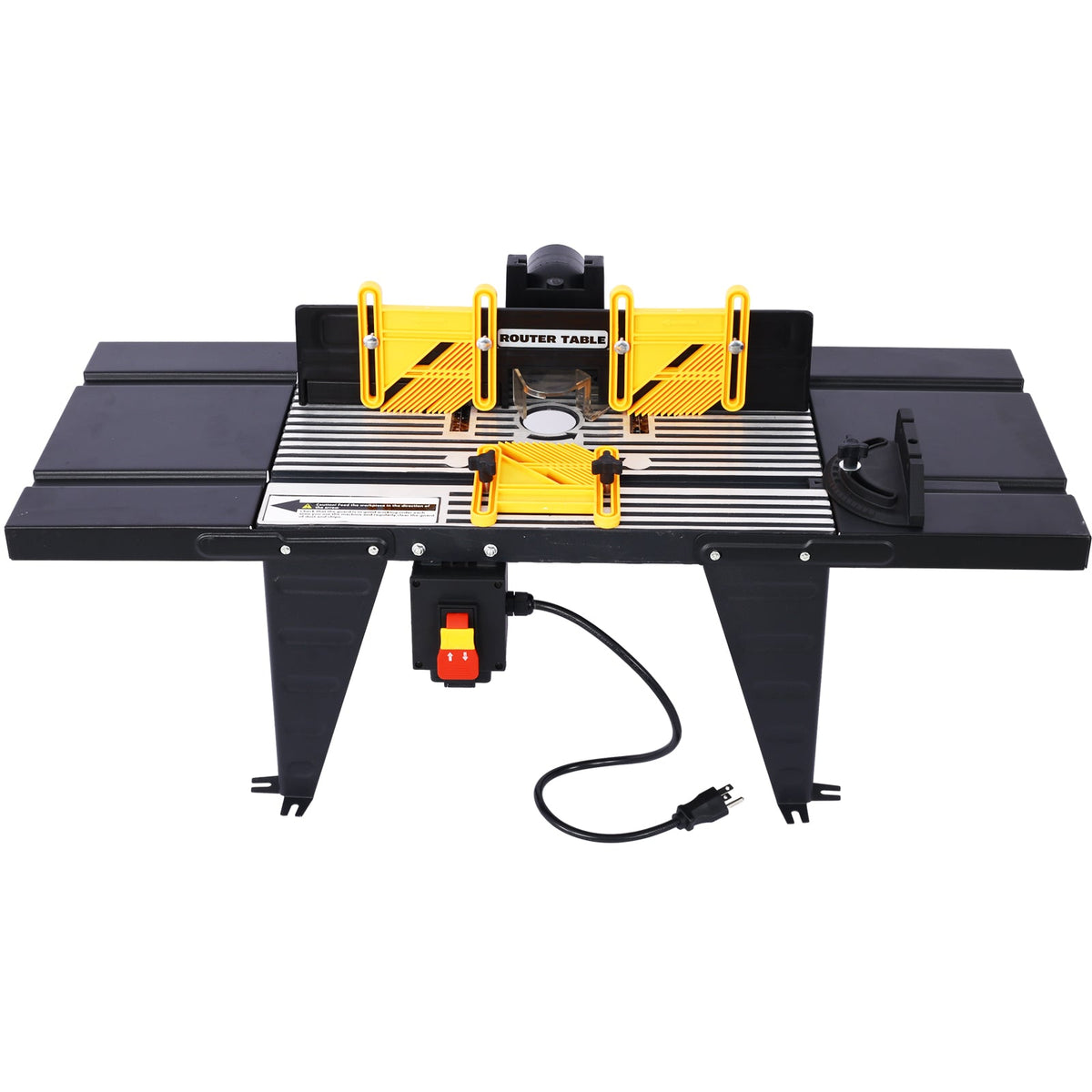 Electric Benchtop Router Table with Retractable Guard - Aluminum & Steel