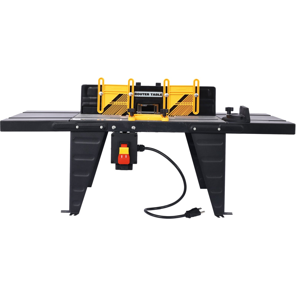 Electric Benchtop Router Table with Retractable Guard - Aluminum & Steel