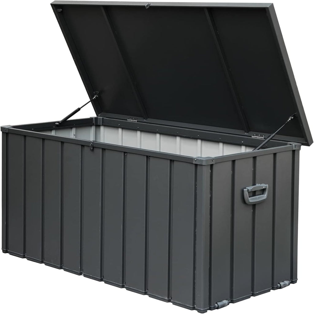 160 Gallon Outdoor Storage Deck Box with Waterproof Construction - Dark Gray