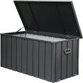 160 Gallon Outdoor Storage Deck Box with Waterproof Construction - Dark Gray