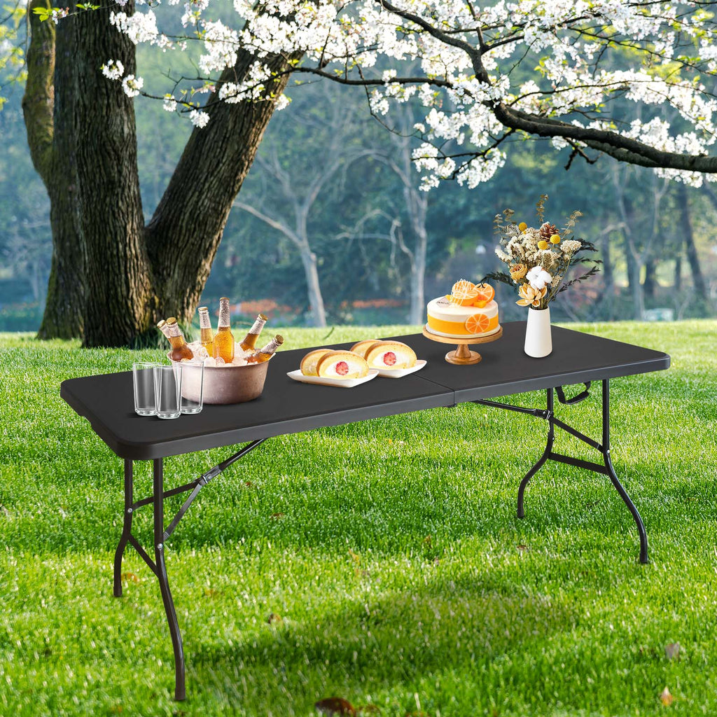 6ft Folding Table with Portable Folding Design - White