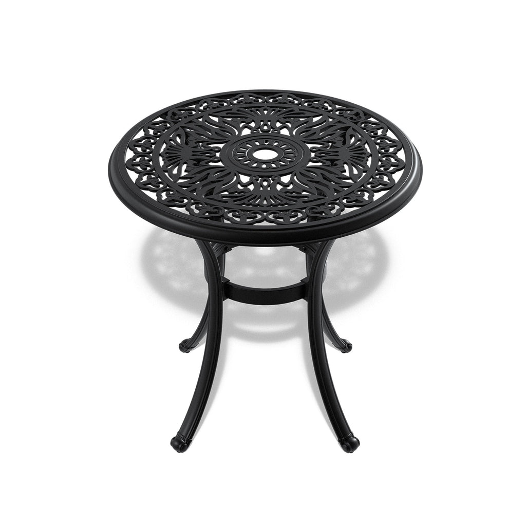 Cast Aluminum Patio Furniture Set with Cushions - Black, 5-Piece
