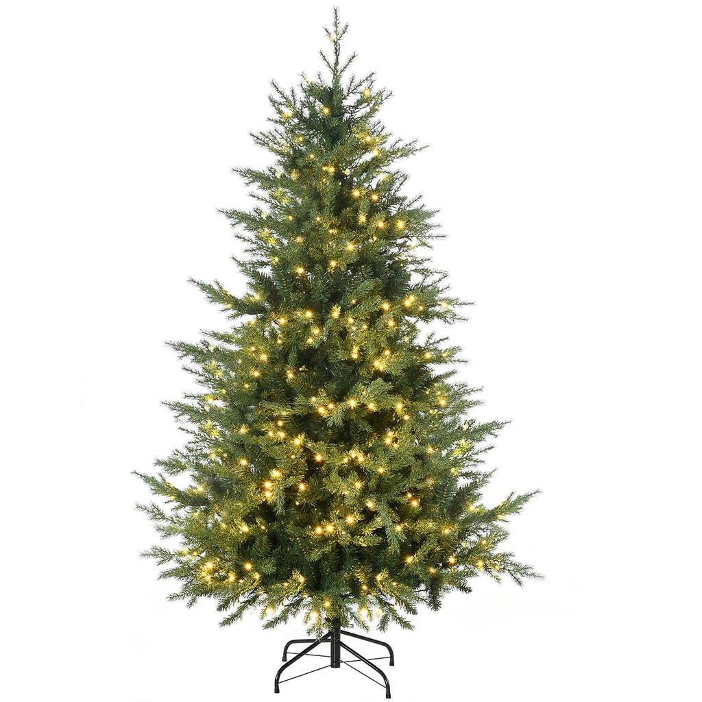 6Ft Prelit Artificial Christmas Tree with Warm White Lights - Green