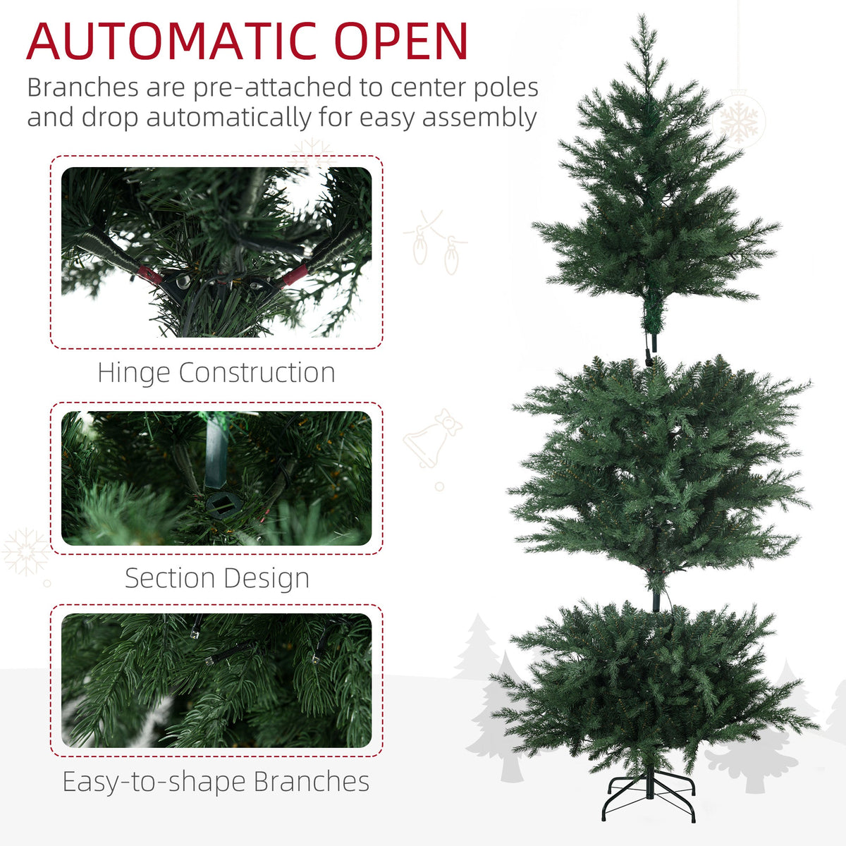 6Ft Prelit Artificial Christmas Tree with Warm White Lights - Green