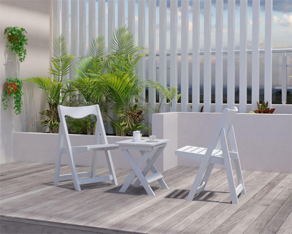 HIPS Foldable Small Table and Chair Set with 2 Chairs