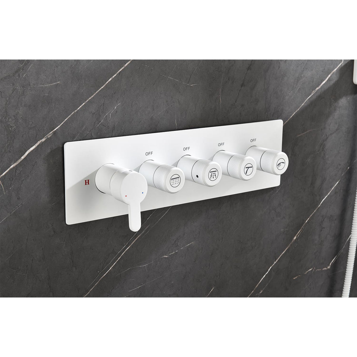 Wall Mounted Waterfall Rain Shower System with 3 Body Sprays & Handheld Shower - Brass