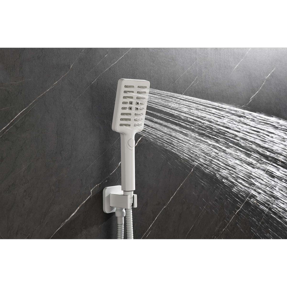 Wall Mounted Waterfall Rain Shower System with 3 Body Sprays & Handheld Shower - Brass