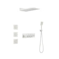 Wall Mounted Waterfall Rain Shower System with 3 Body Sprays & Handheld Shower - Brass