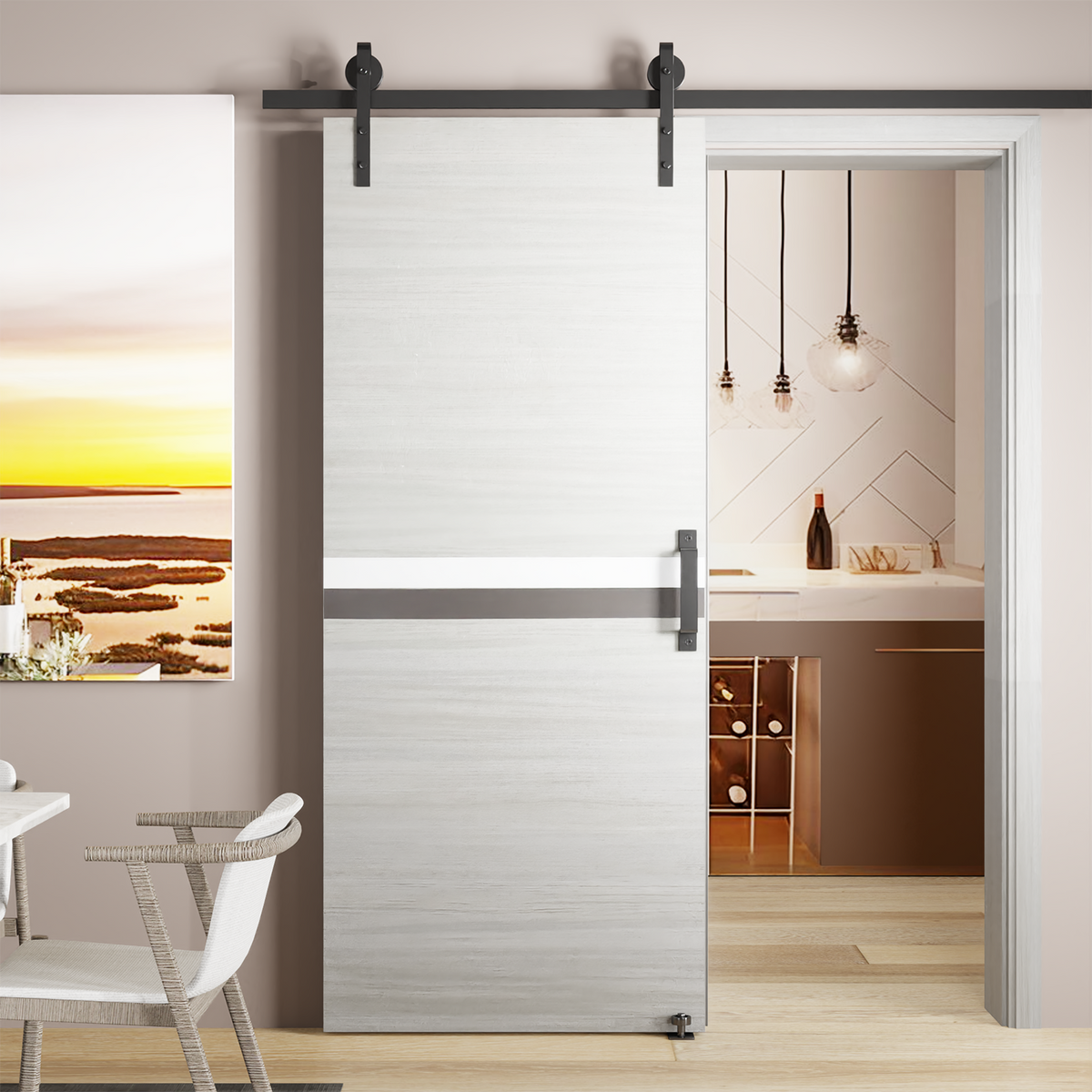 36" x 80" Melamine Integrated Door Slab with Moisture-Proof Construction