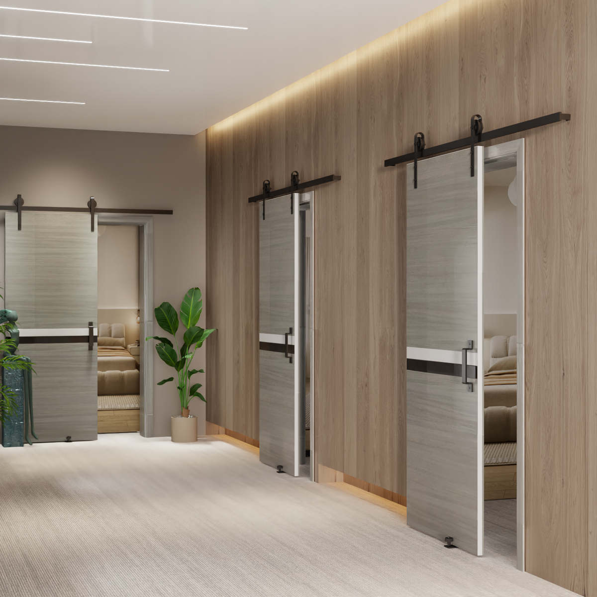 36" x 84" Melamine Integrated Door Slab with Waterproof Finish