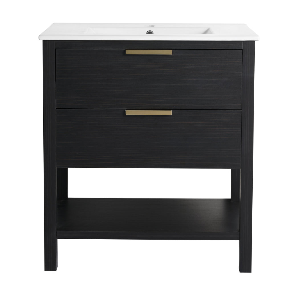 30 Inch Bathroom Vanity with 2 Soft-Close Drawers - Plywood