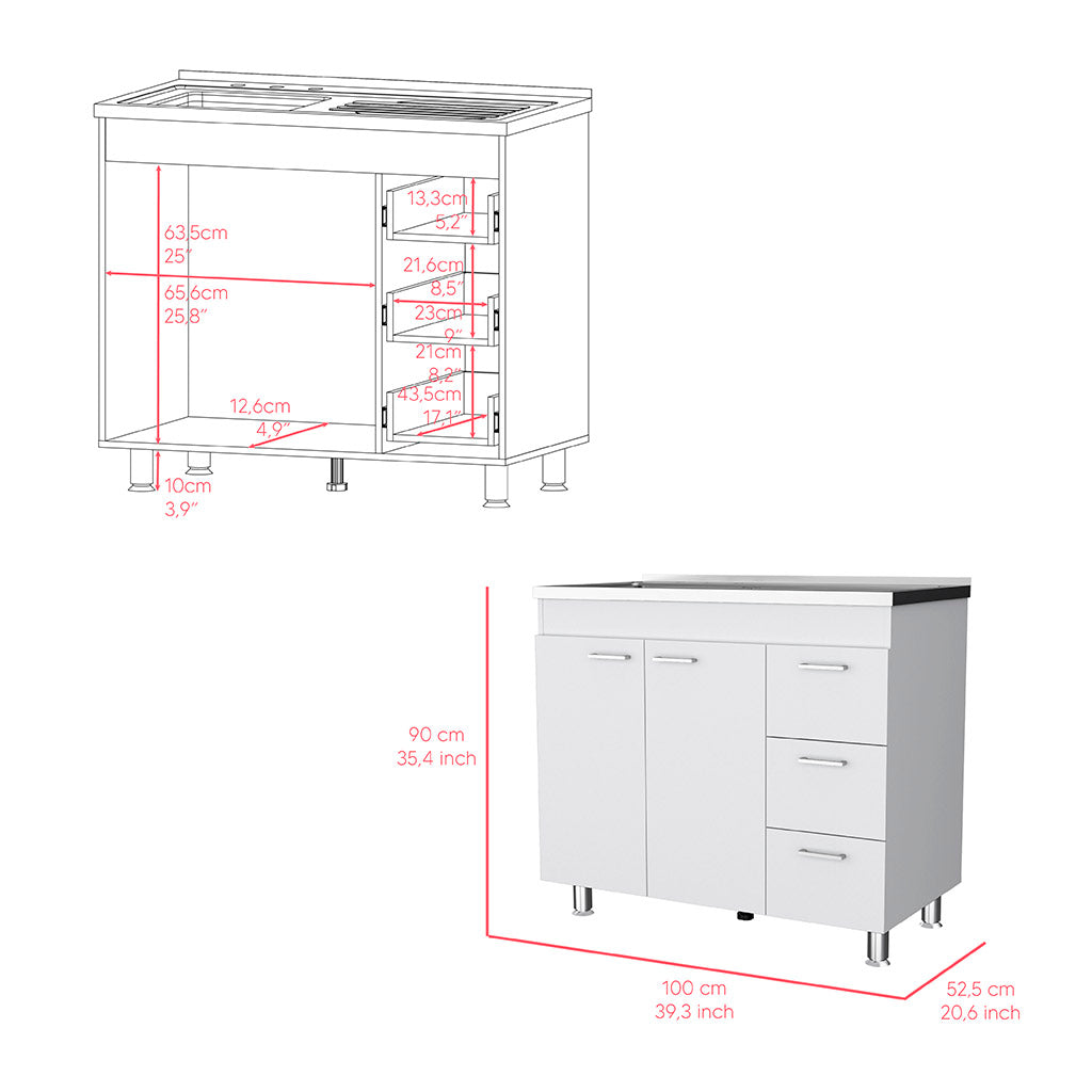 Utility Sink Kisco Kitchen with Storage Cabinet - Particle Board