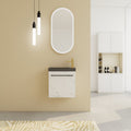 20" Floating Wall-Mounted Bathroom Vanity with Resin Sink - White or White+Black