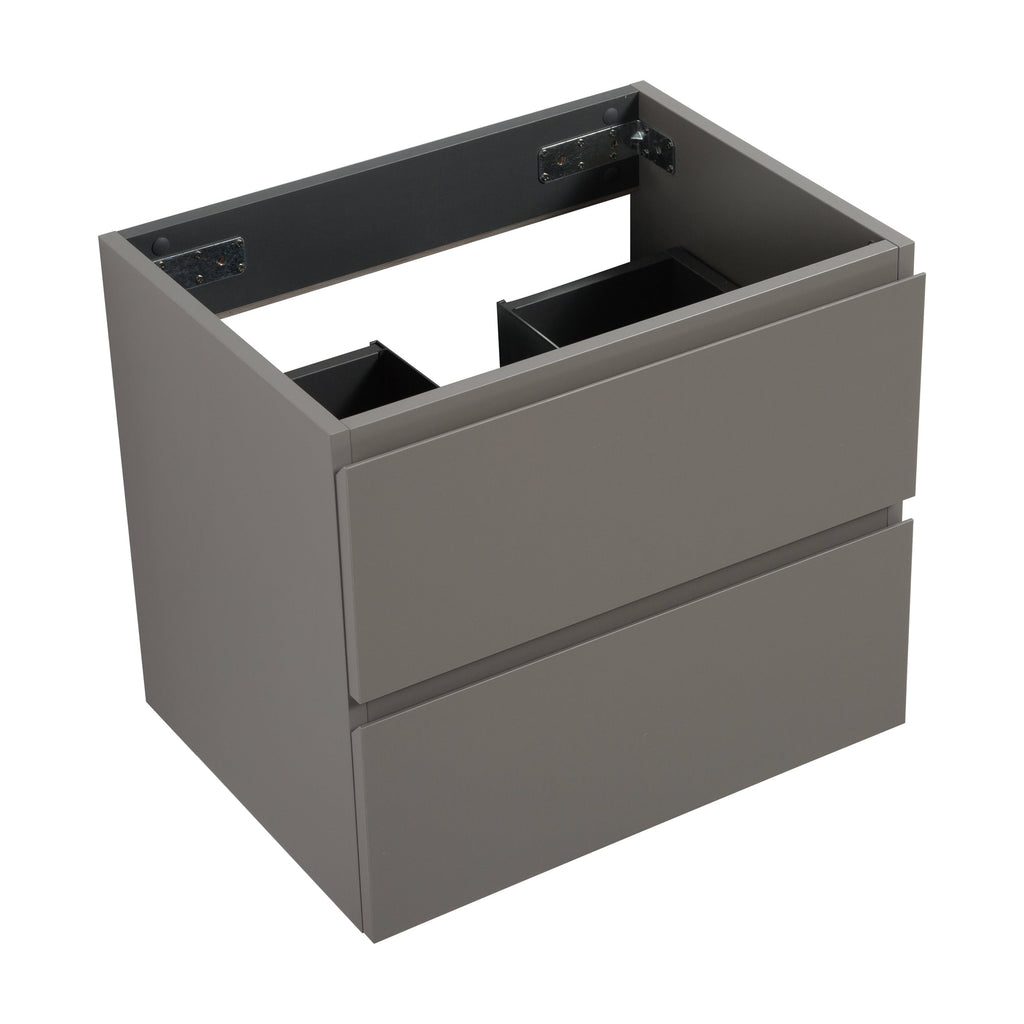 Wall Mount Bathroom Cabinet with Double Drawers - White & Gray