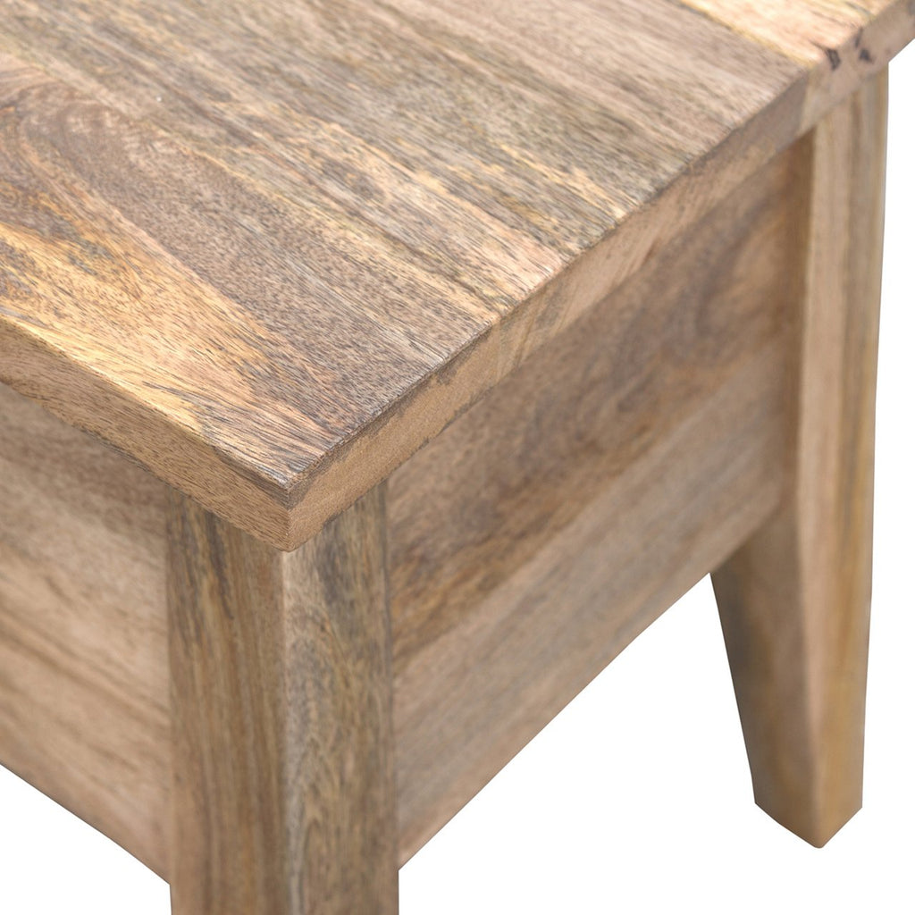 Solid Wood Storage Bench with Lift-Up Lid - Natural Wood