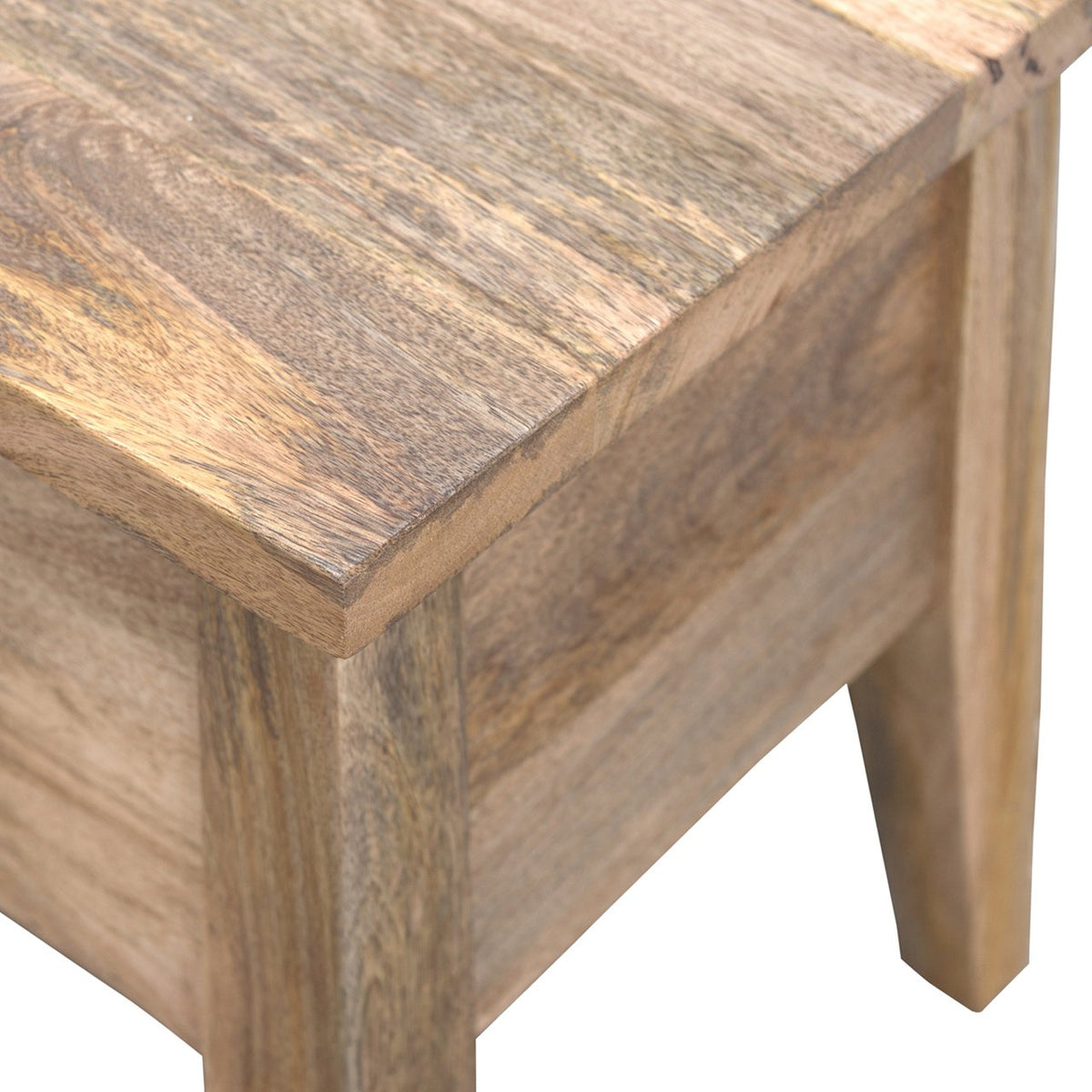 Solid Wood Storage Bench with Lift-Up Lid - Natural Wood