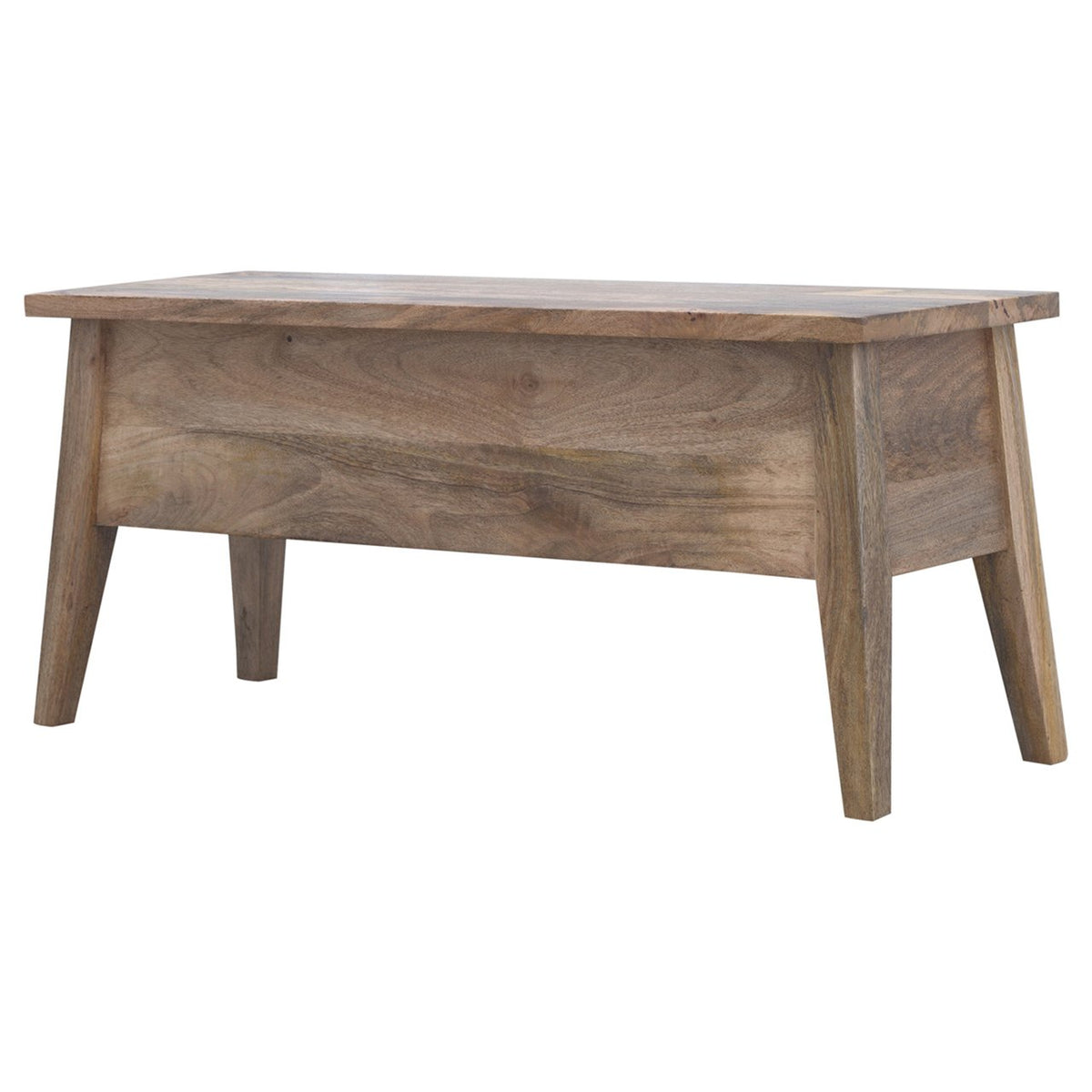Solid Wood Storage Bench with Lift-Up Lid - Natural Wood