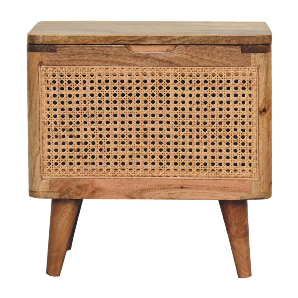 Soli Wood Larissa Lid-up Storage Stool with Hidden Storage - Oak-ish