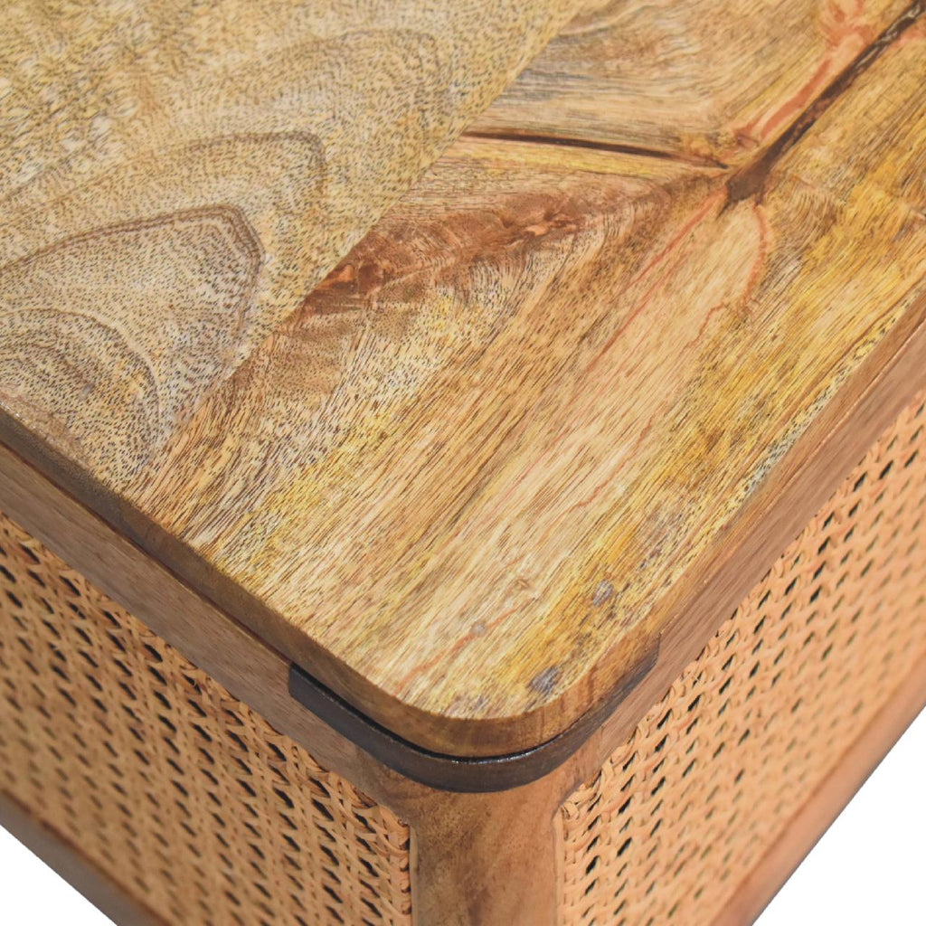 Soli Wood Larissa Lid-up Storage Stool with Hidden Storage - Oak-ish
