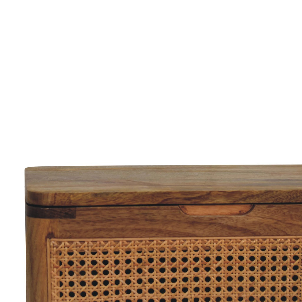 Soli Wood Larissa Lid-up Storage Stool with Hidden Storage - Oak-ish