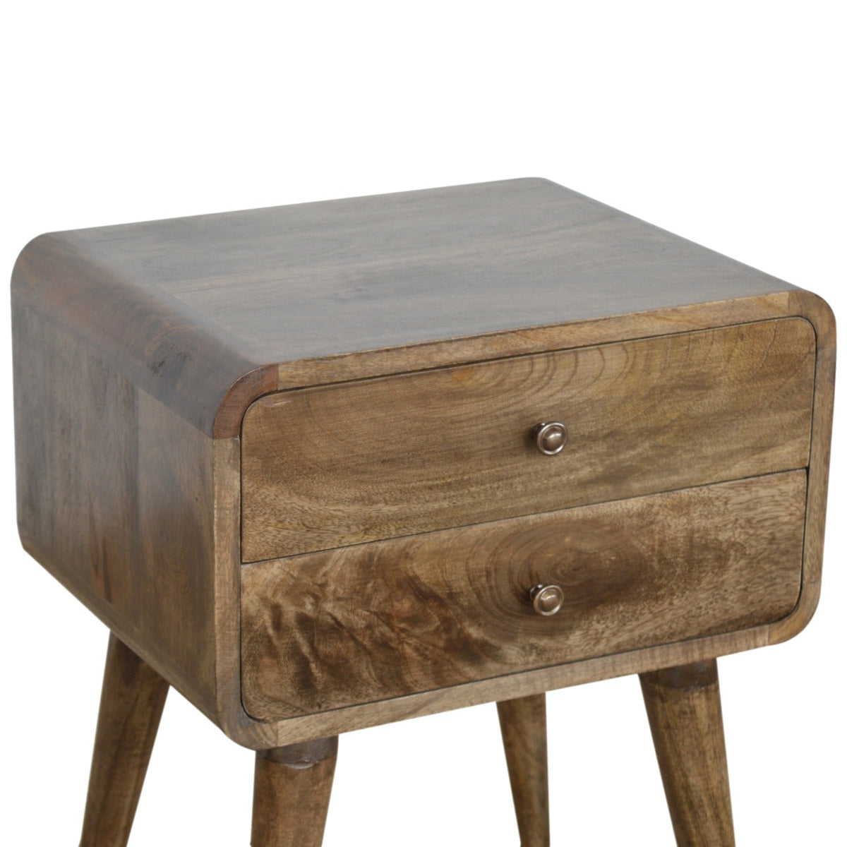 Curved Classic Nightstand with Classic Curved Design - Solid Wood