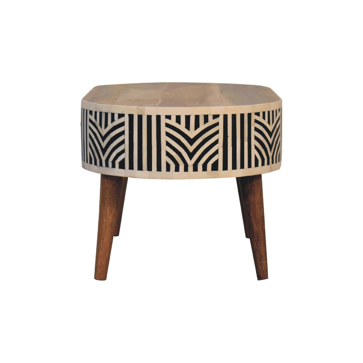 Edessa Bone Inlay Coffee Table with 2-Drawers and Nordic Legs - Bone Inlay