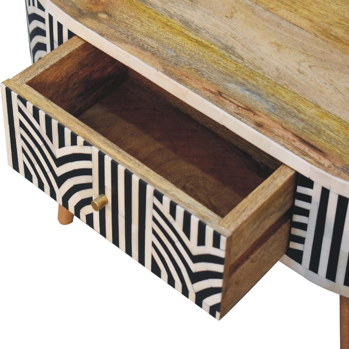 Edessa Bone Inlay Coffee Table with 2-Drawers and Nordic Legs - Bone Inlay