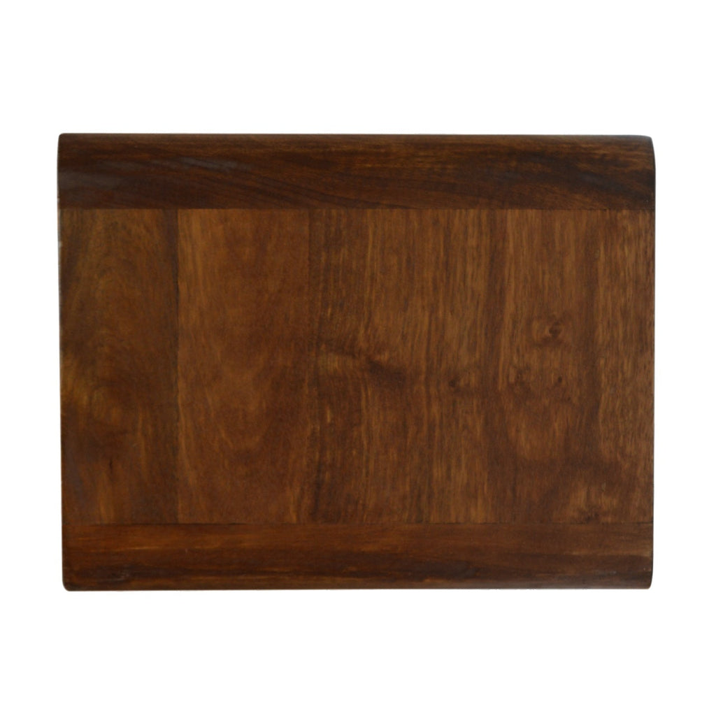 Solid Wood Curve Floating Nightstand with Drawer - Chestnut