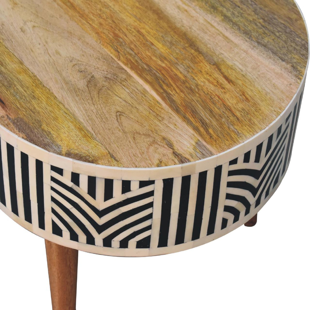 Edessa Bone Inlay Coffee Table with 2-Drawers and Nordic Legs - Bone Inlay