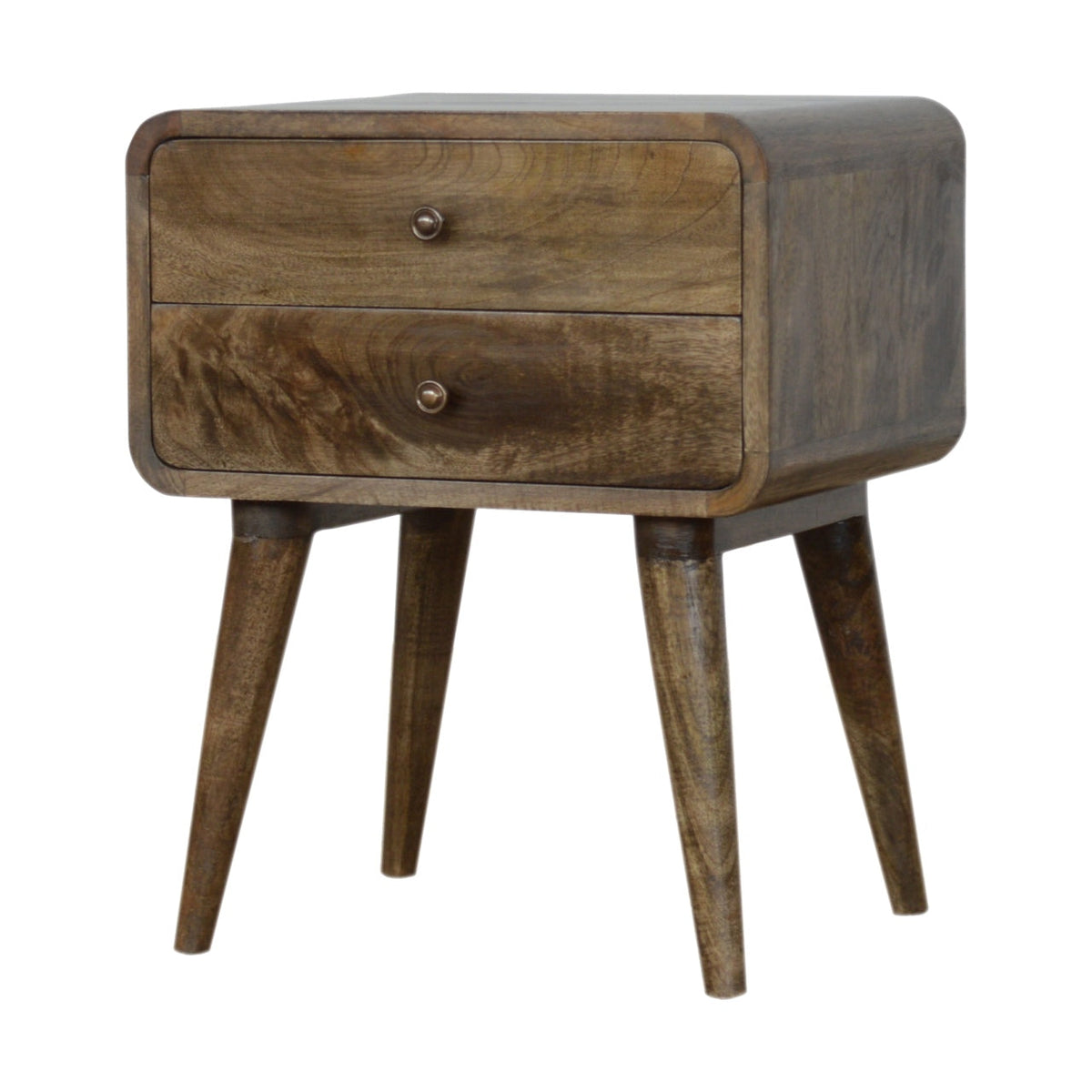 Curved Classic Nightstand with Classic Curved Design - Solid Wood