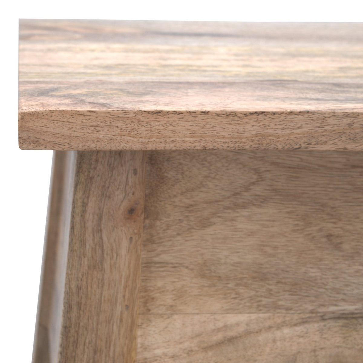 Solid Wood Storage Bench with Lift-Up Lid - Natural Wood