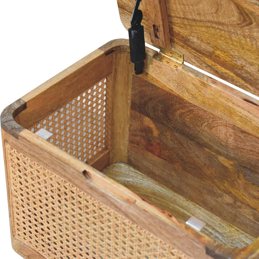 Soli Wood Larissa Lid-up Storage Stool with Hidden Storage - Oak-ish